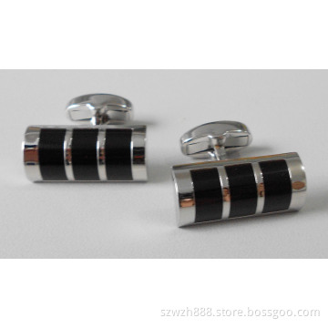Cuff Links with Black Rhinestone